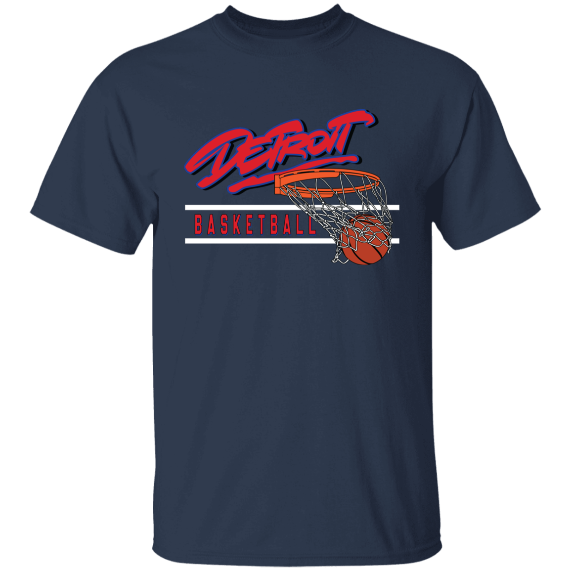 90s Detroit Basketball Swish - Red & White Youth Classic T-Shirt