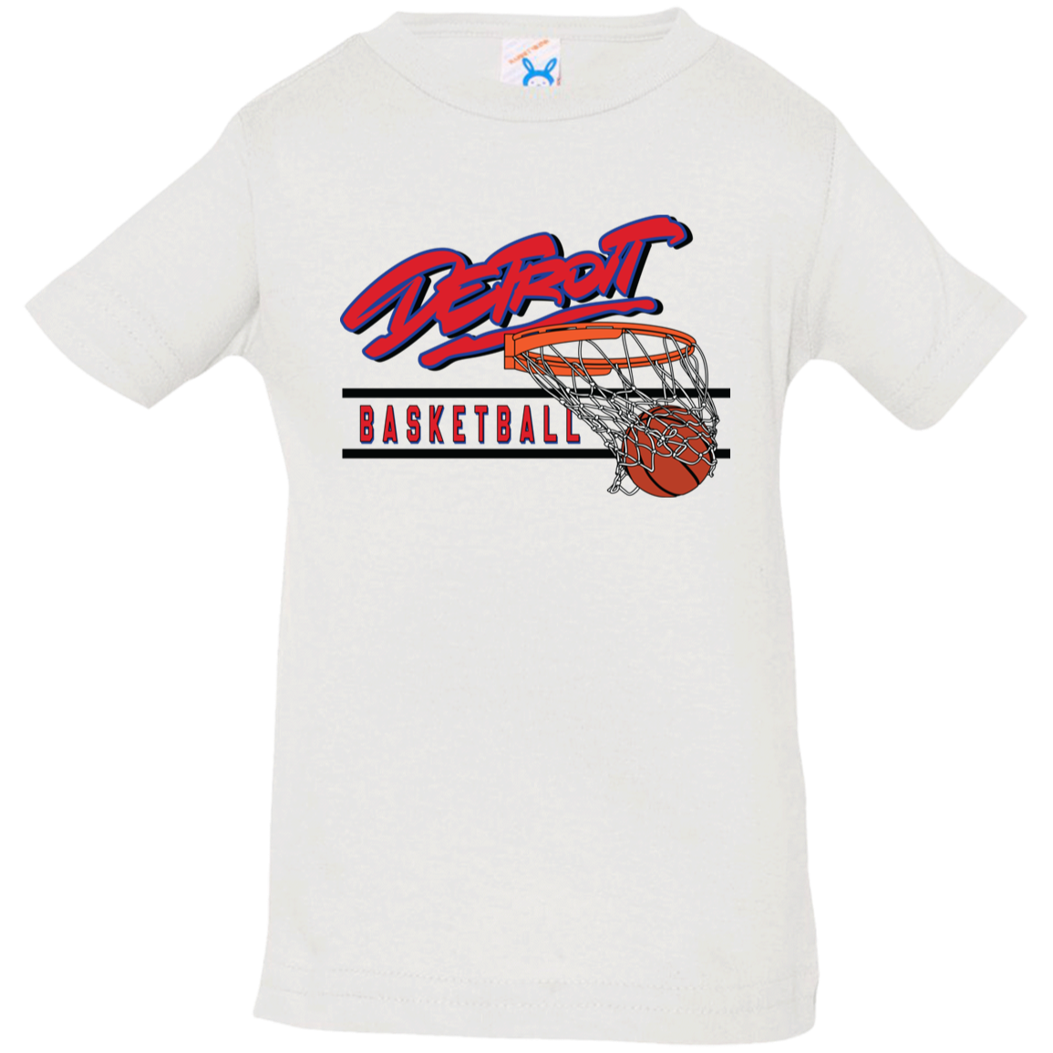 90s Detroit Basketball Swish - Red & Black Infant T-Shirt