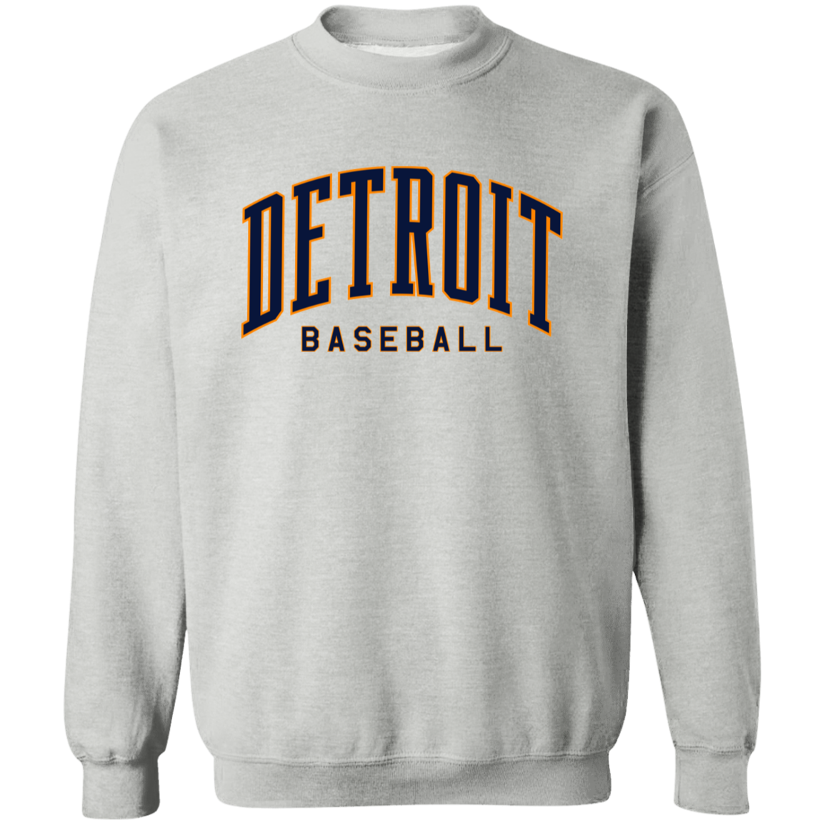 Detroit Baseball Arch - Navy + Orange Classic Crewneck Sweatshirt