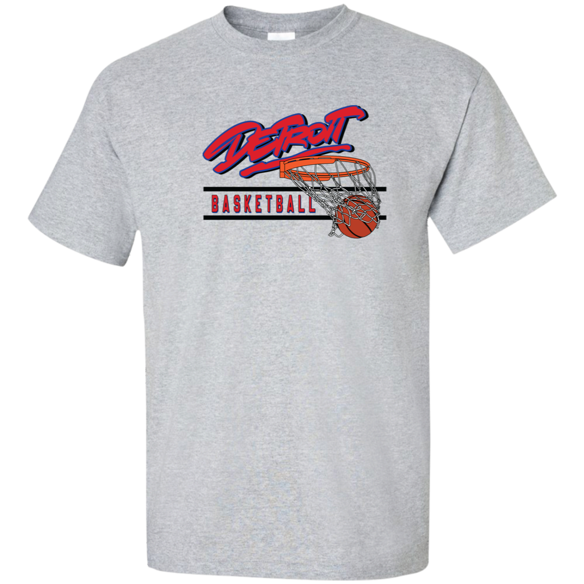 90s Detroit Basketball Swish - Red & Black Tall Ultra Cotton T-Shirt