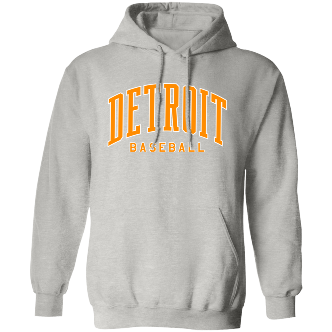 Detroit Baseball Arch Bright Orange - White Classic Unisex Hoodie
