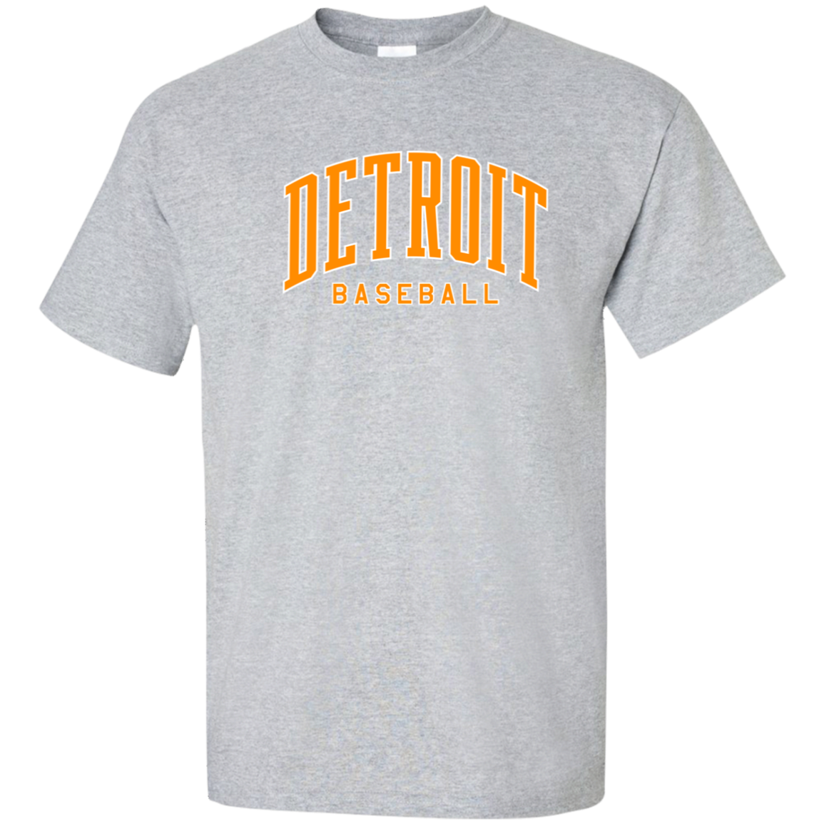 Detroit Baseball Arch Bright Orange - White Unisex Tall Ultra Cotton T-Shirt