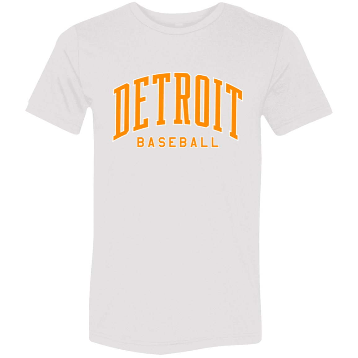 Detroit Baseball Arch Bright Orange - White Soft Unisex Triblend T-Shirt