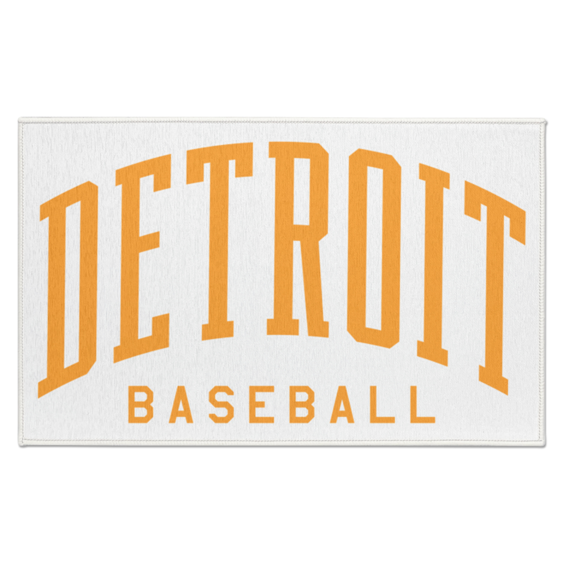 Detroit Baseball Arch Bright Orange - White Indoor Accent Doormat