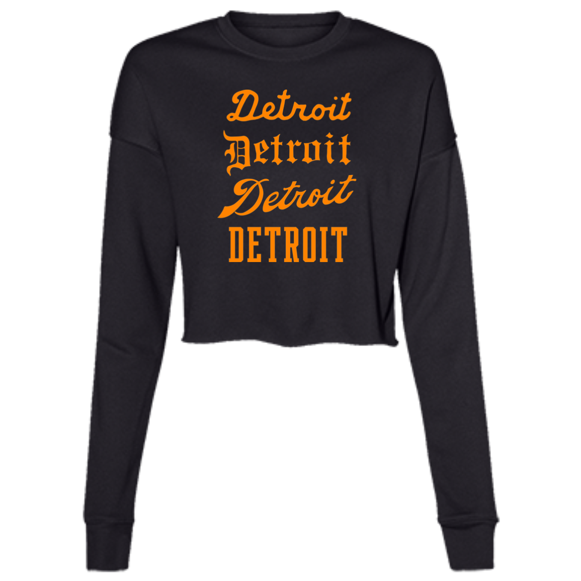Detroit Stack - Orange Women's Cropped Crewneck Sweatshirt
