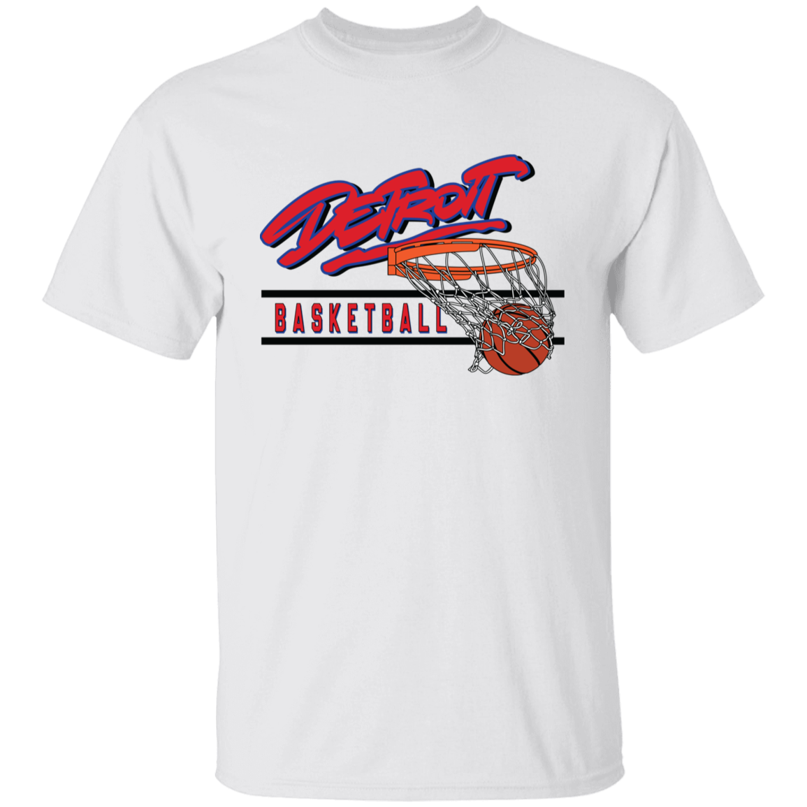 90s Detroit Basketball Swish - Red & Black Youth Classic T-Shirt