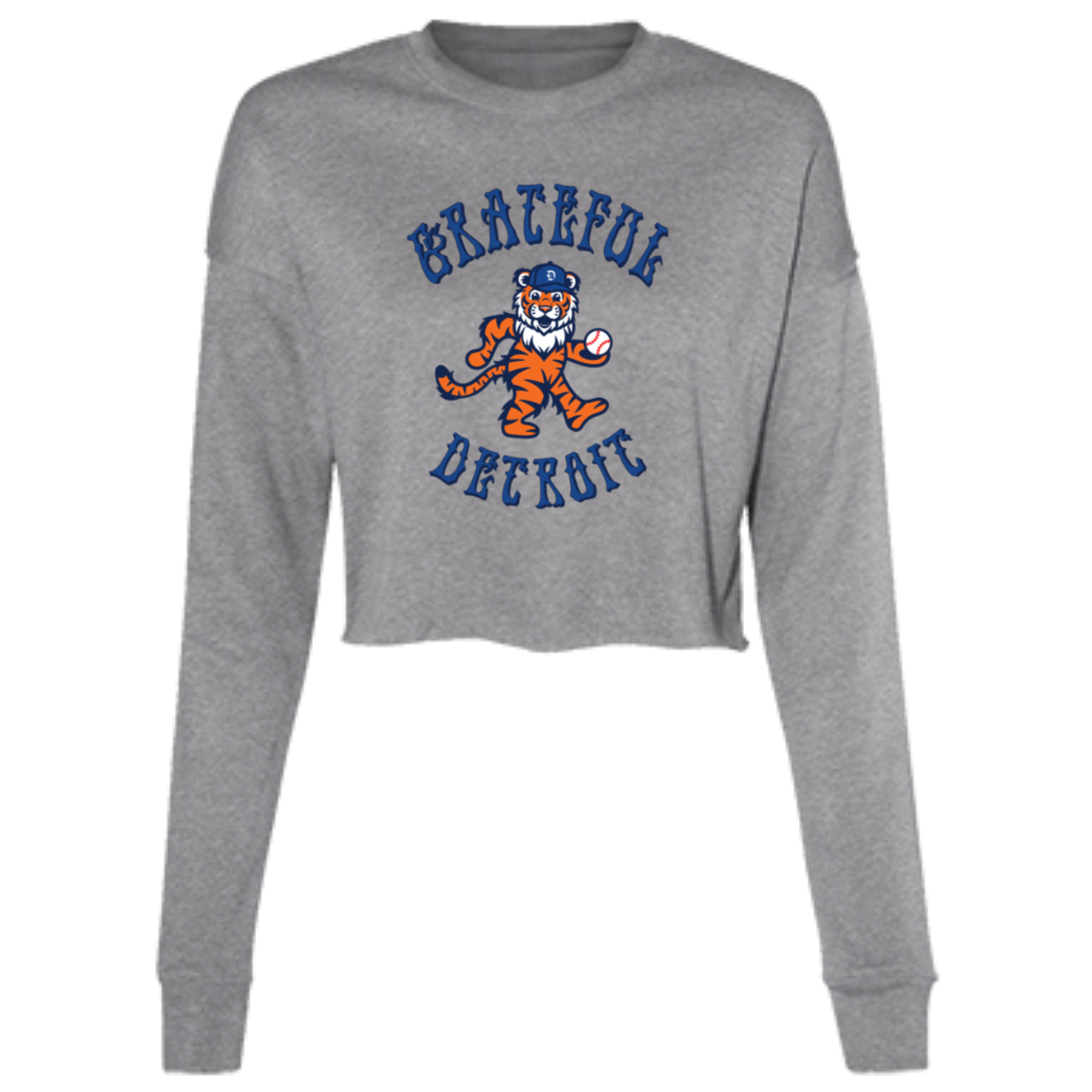 Grateful Detroit - Blue Women's Cropped Crewneck Sweatshirt