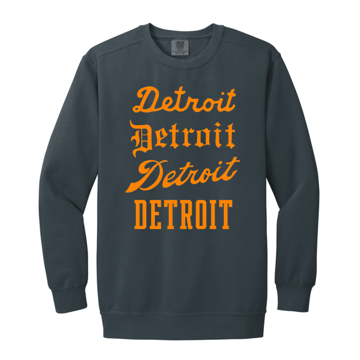 Detroit Stack - Orange Vintage Wash Crewneck Sweatshirt