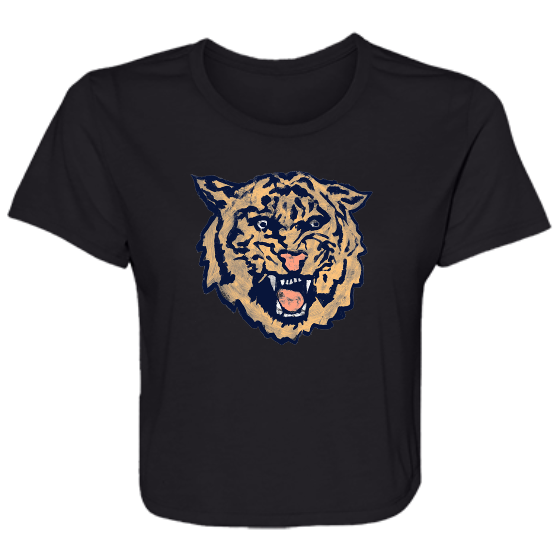 Tigercat - Orange Flowy Cropped Tee