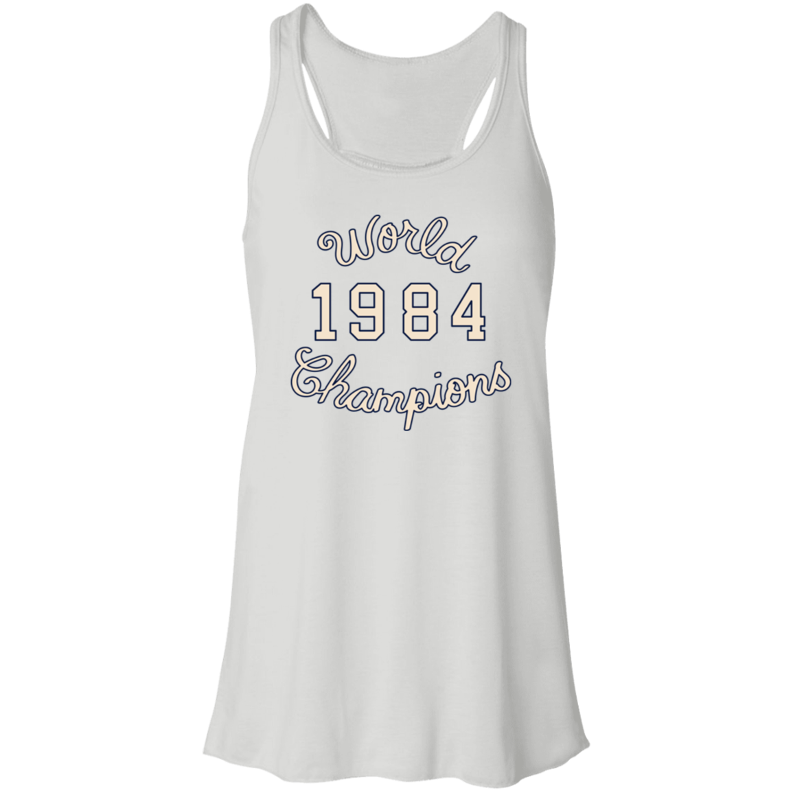 World Champions - Ivory + Navy Flowy Racerback Tank
