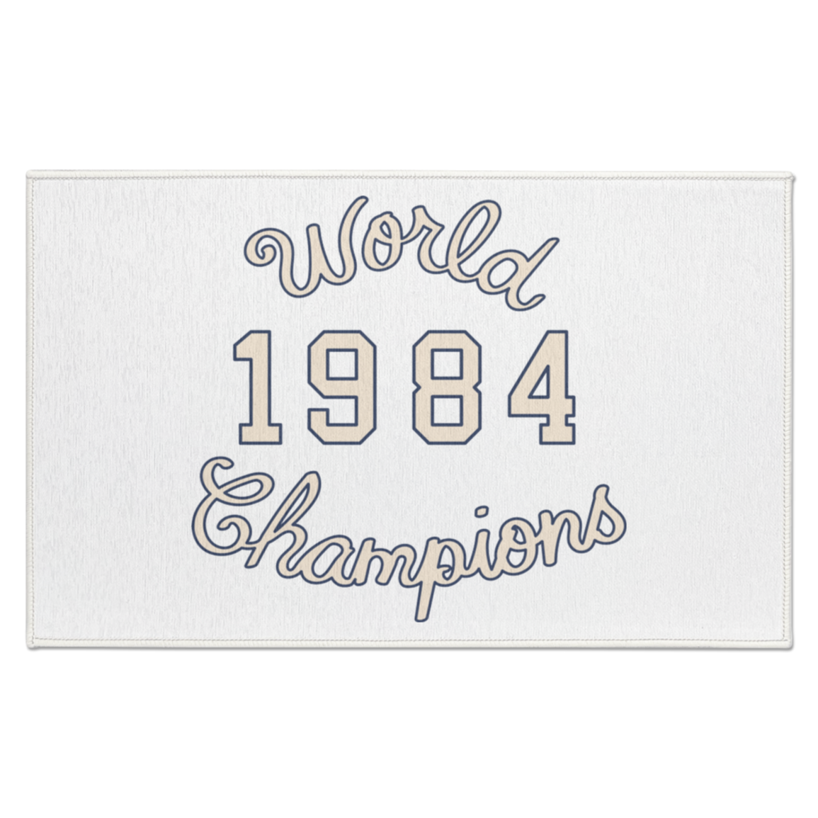 World Champions - Ivory + Navy Indoor Accent Doormat