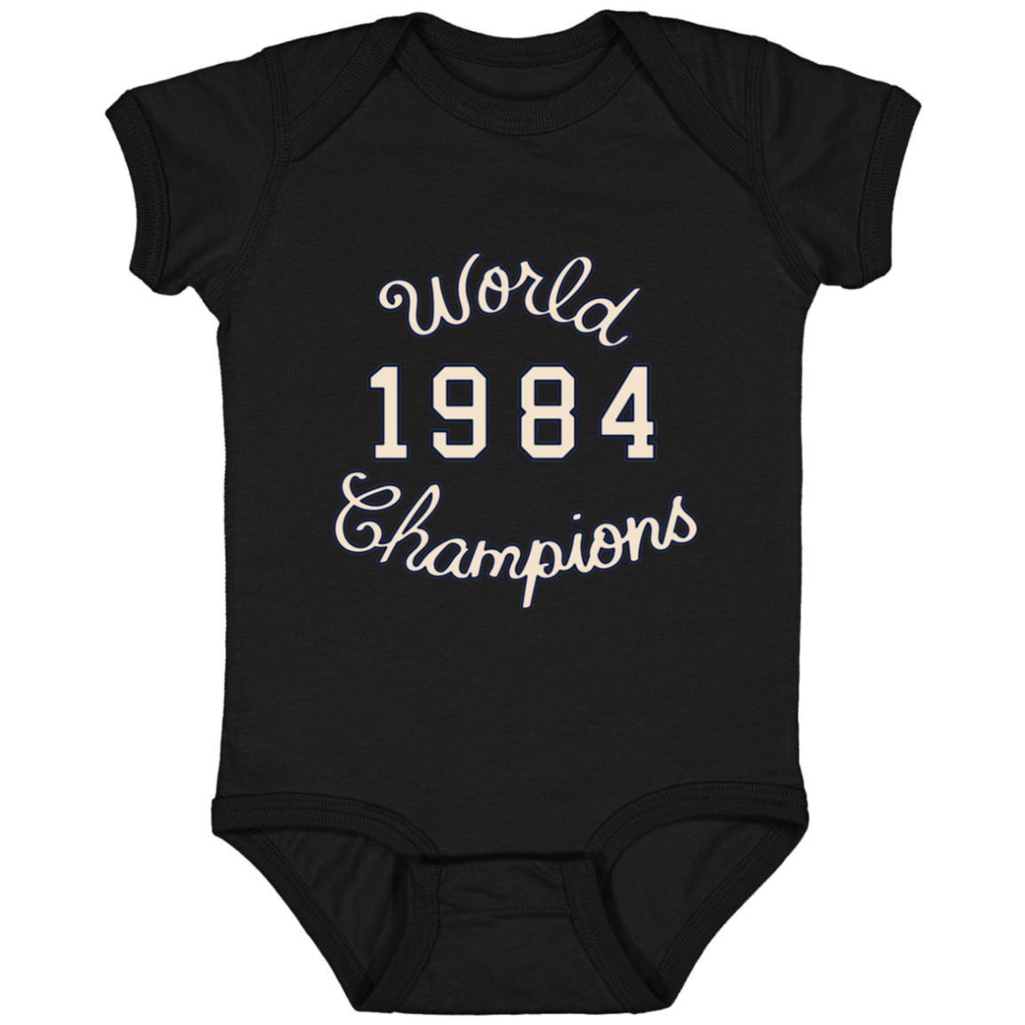 World Champions - Ivory + Navy Infant Baby Onsie Bodysuit