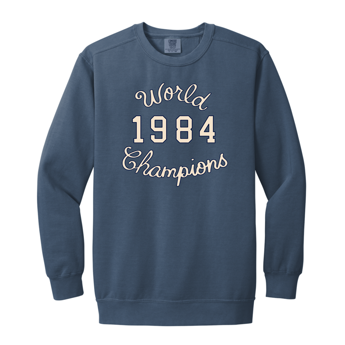 World Champions - Ivory + Navy Vintage Wash Crewneck Sweatshirt