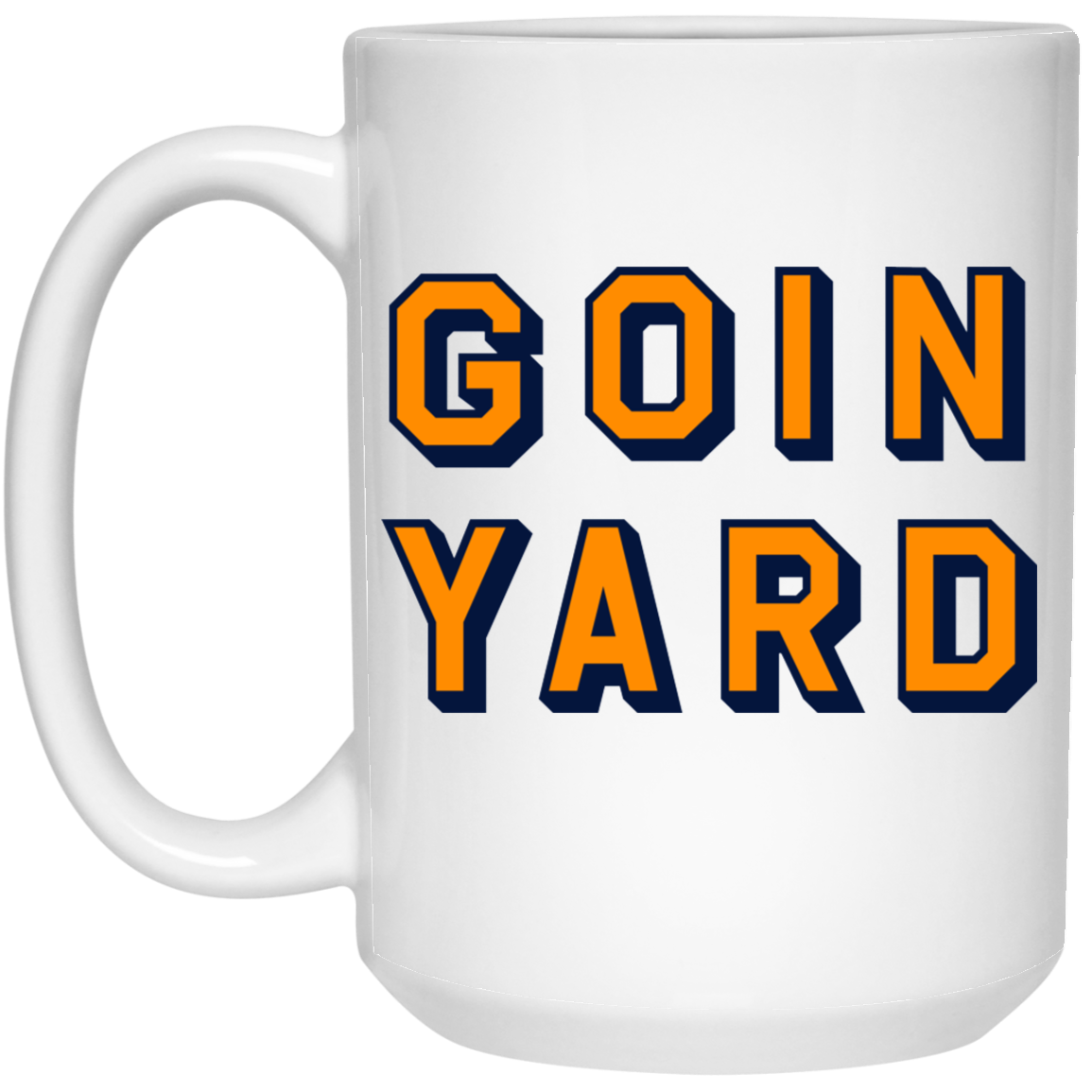 Goin Yard - Orange + Navy 15oz White Mug
