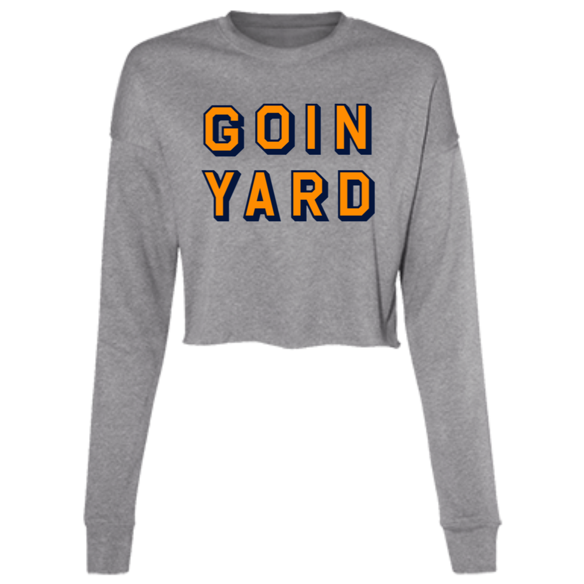 Goin Yard - Orange + Navy Women's Cropped Crewneck Sweatshirt