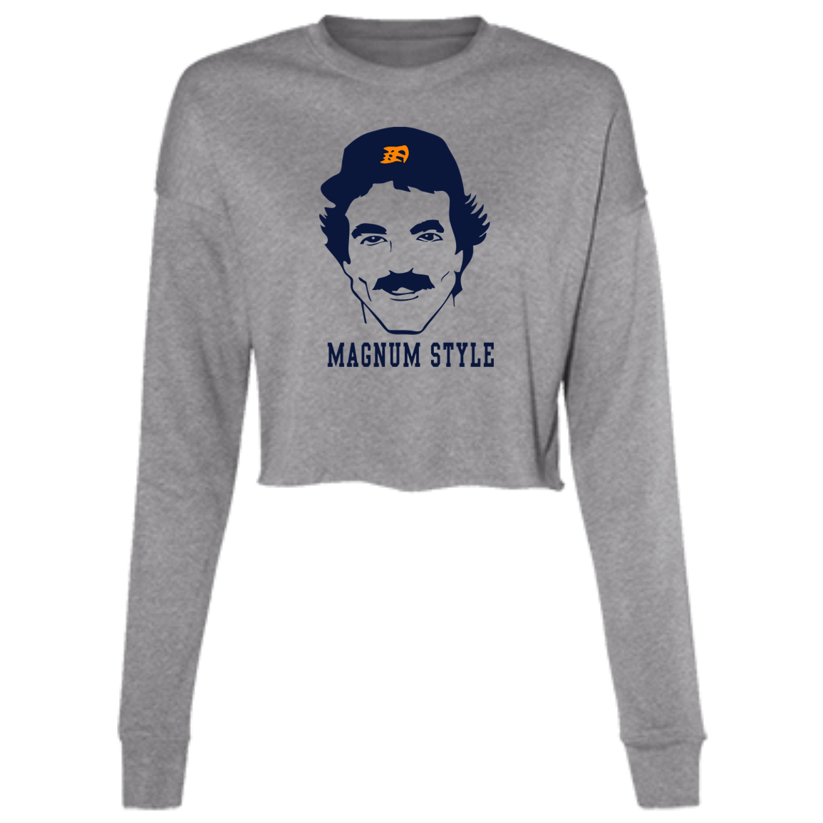 Magnum Style - Navy Women's Cropped Crewneck Sweatshirt