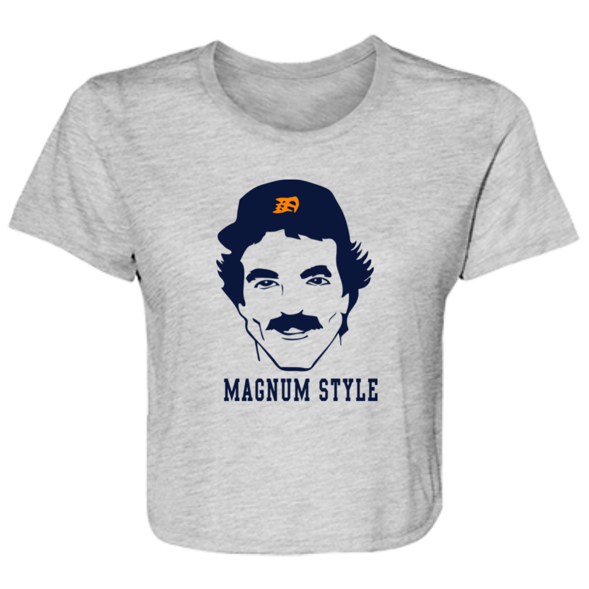Magnum Style - Navy Flowy Cropped Tee