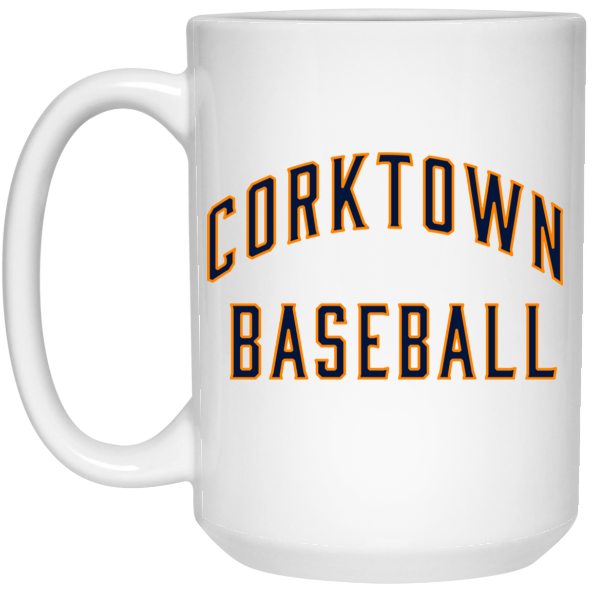 Corktown Baseball - Navy + Orange 15oz White Mug