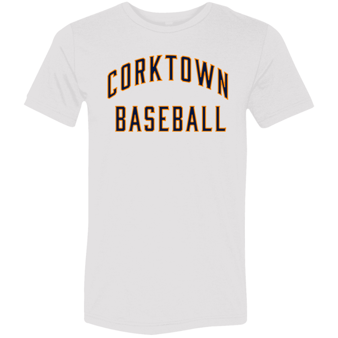 Corktown Baseball - Navy + Orange Unisex Triblend T-Shirt