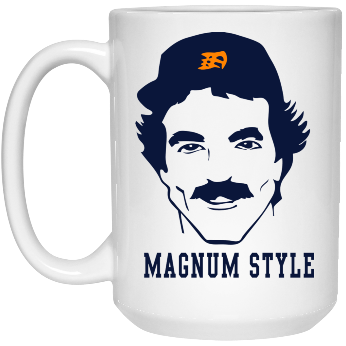 Magnum Style - Navy 15oz White Mug