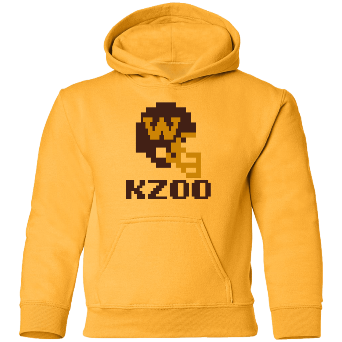 Kzoo Football W 8bit - Gold Kids Unisex Classic Hoodie