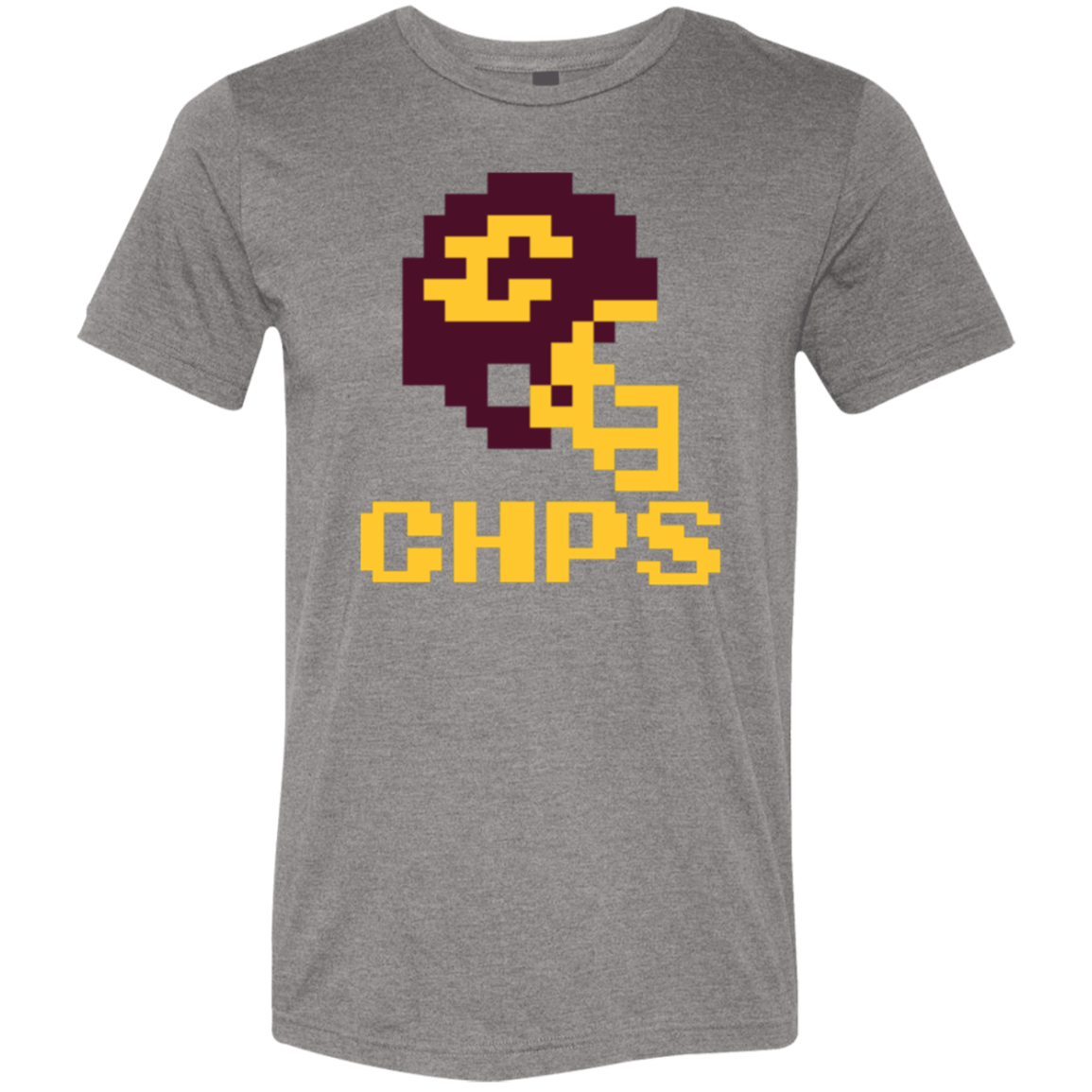 Mt Pleasant Football 8bit - Grey Soft Unisex Triblend T-Shirt