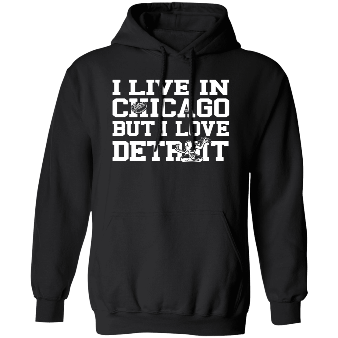 Live-Chicago-Love-Detroit--White Classic Unisex Hoodie