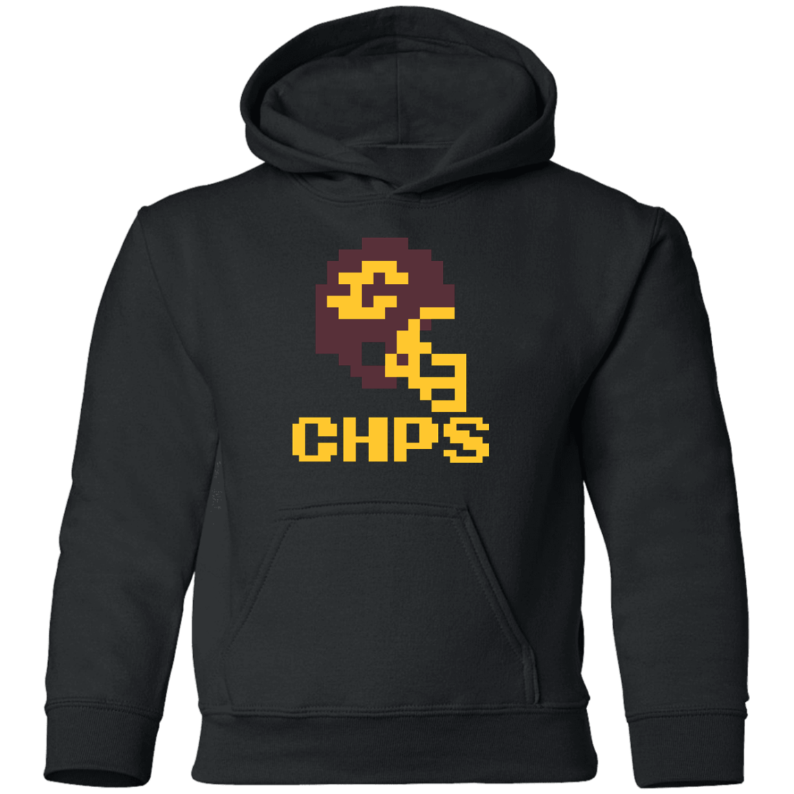 Mt Pleasant Football 8bit - Black Kids Unisex Classic Hoodie
