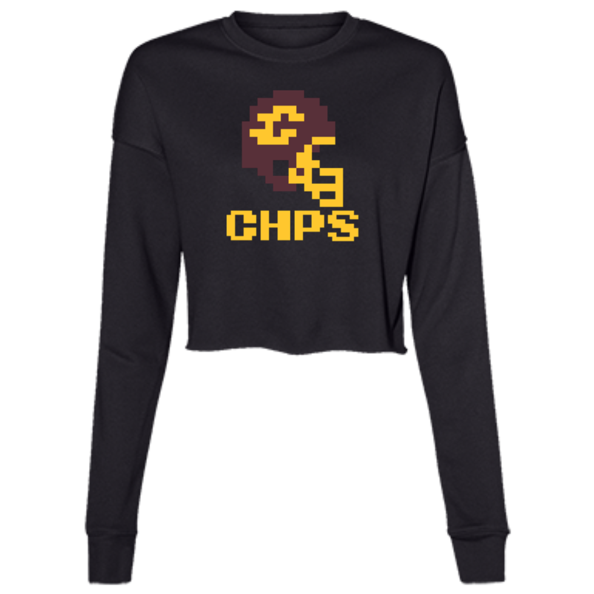 Mt Pleasant Football 8bit - Black Women's Cropped Crewneck Sweatshirt
