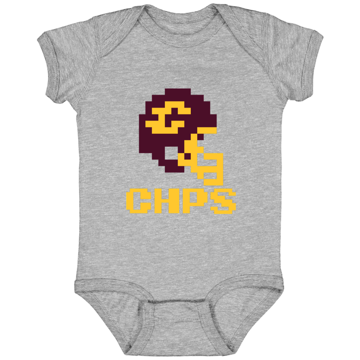 Mt Pleasant Football 8bit - Grey Infant Baby Onsie Bodysuit