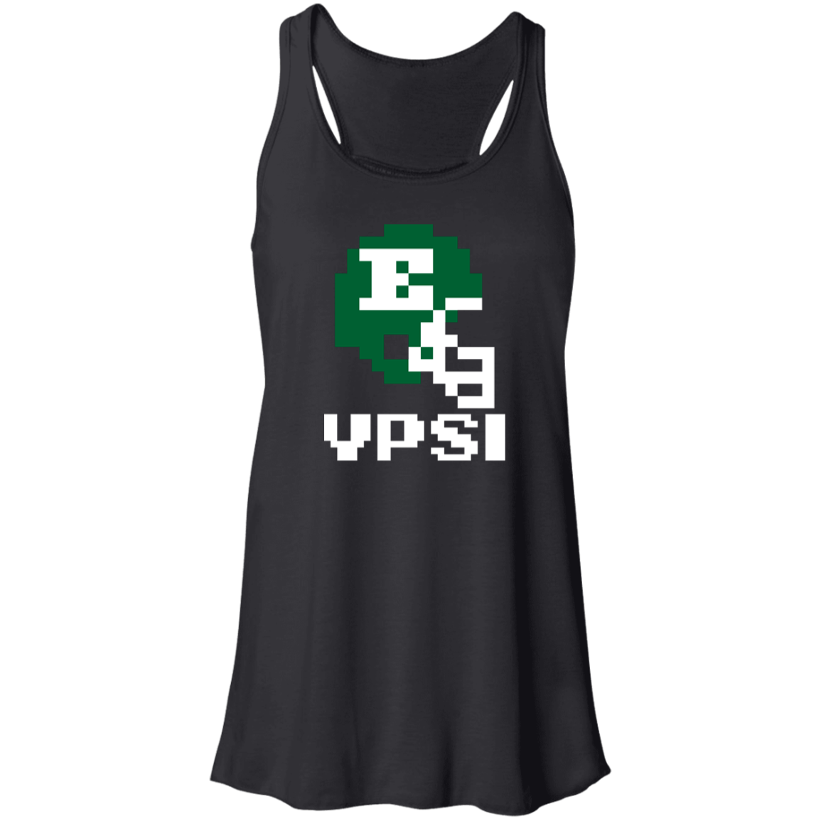 Ypsi Football 8bit - Black Flowy Racerback Tank