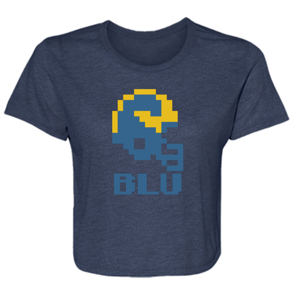 Ann Arbor Football 8bit - Navy Flowy Cropped Tee