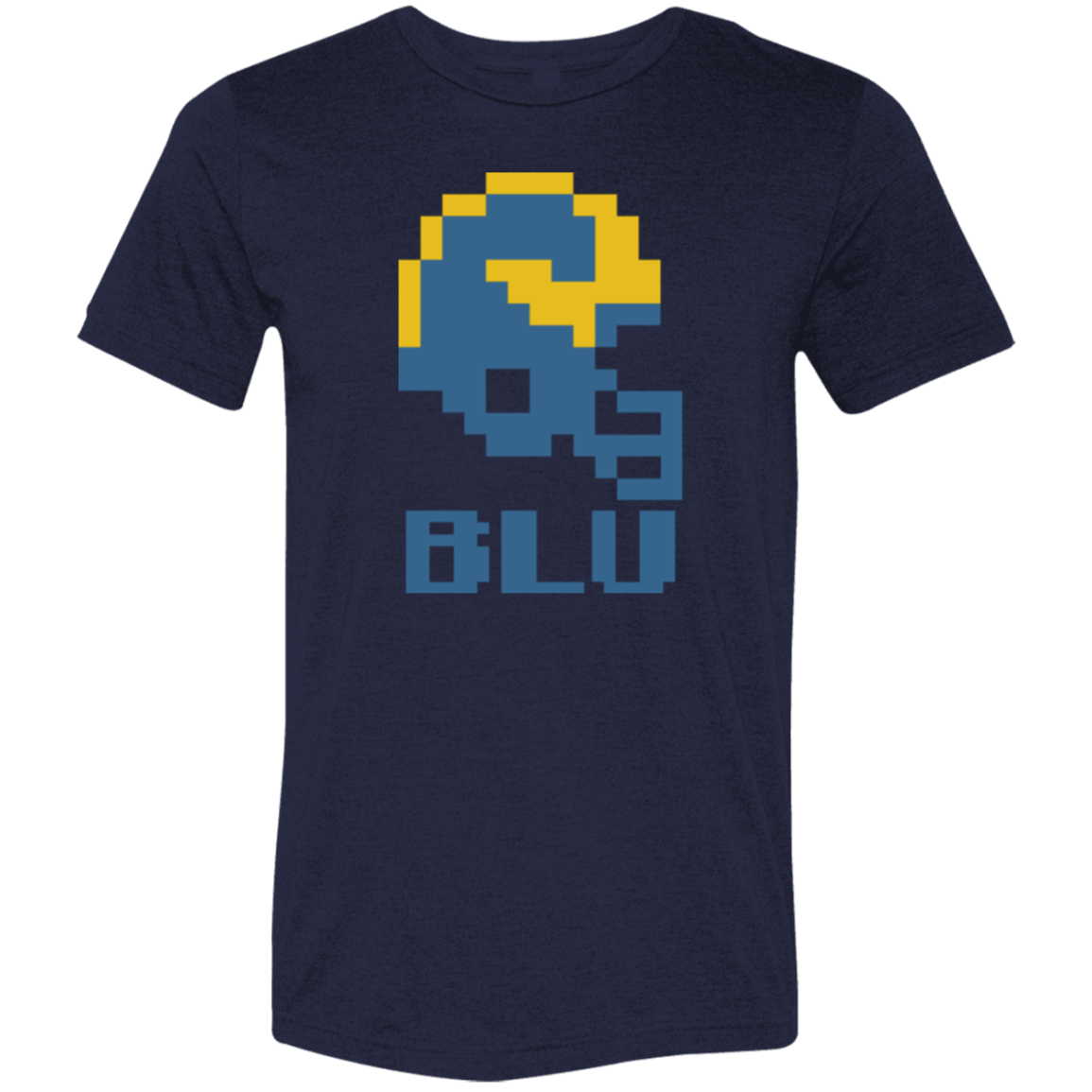 Ann Arbor Football 8bit - Navy Soft Unisex Triblend T-Shirt
