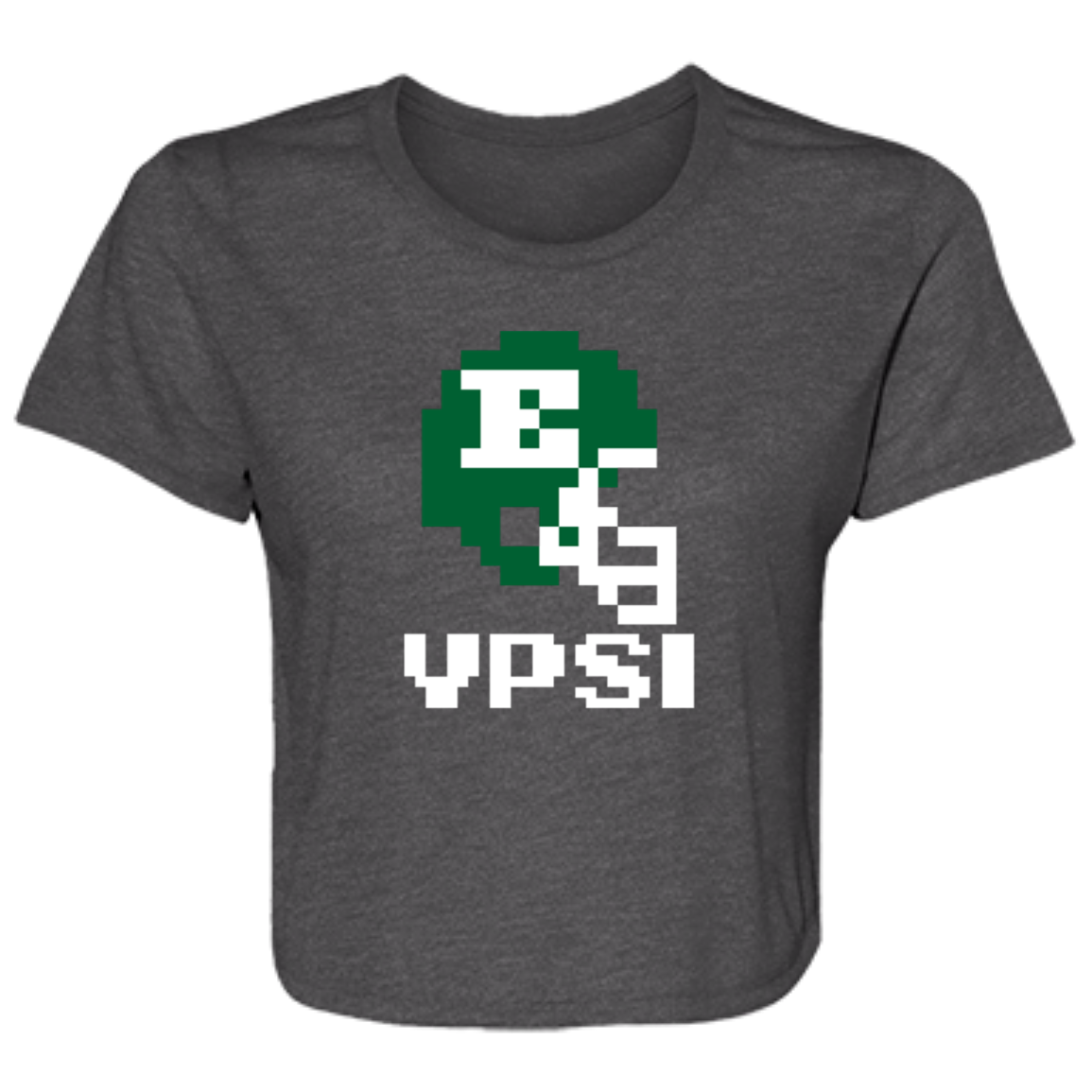 Ypsi Football 8bit - Grey Flowy Cropped Tee