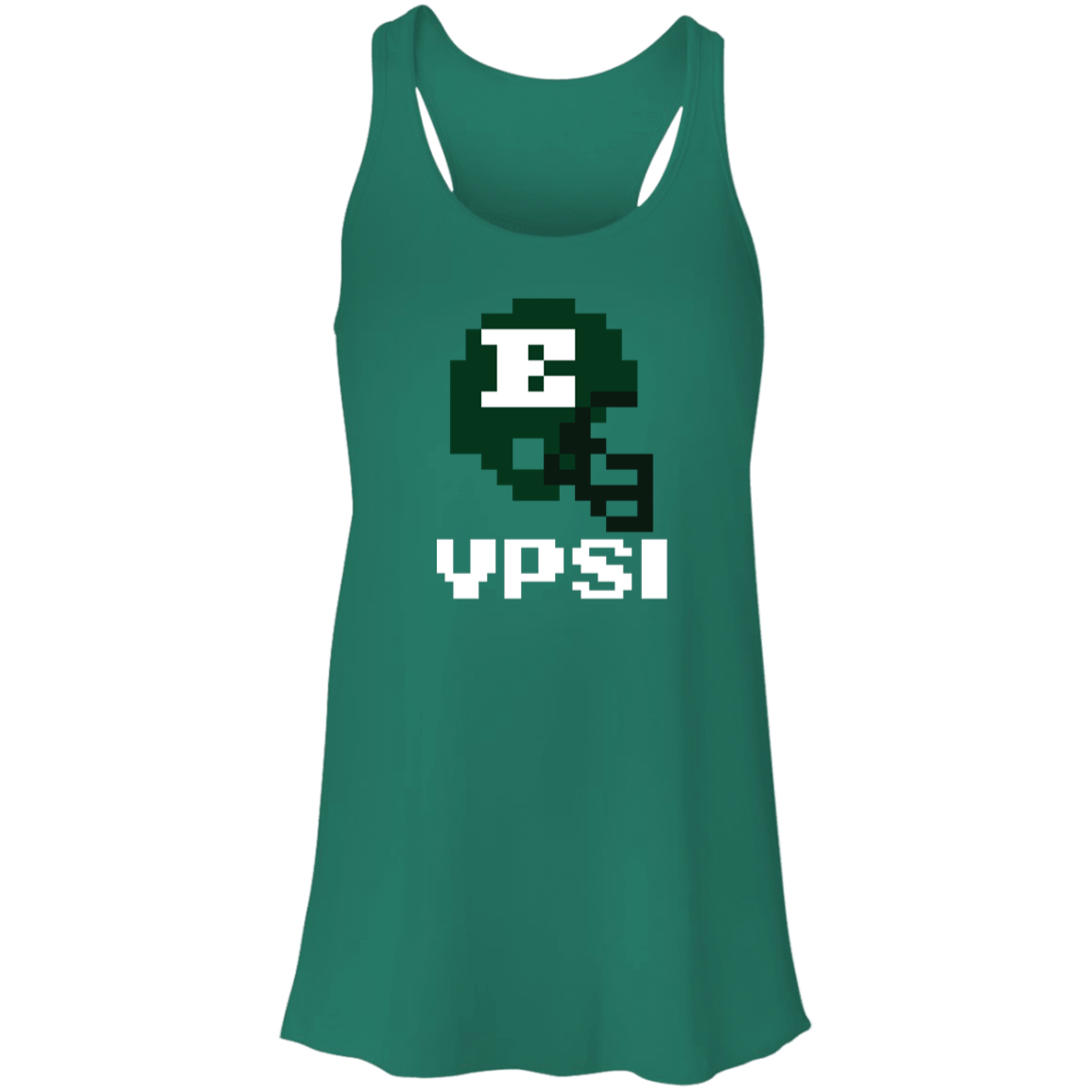 Ypsi Football 8bit - Green Flowy Racerback Tank