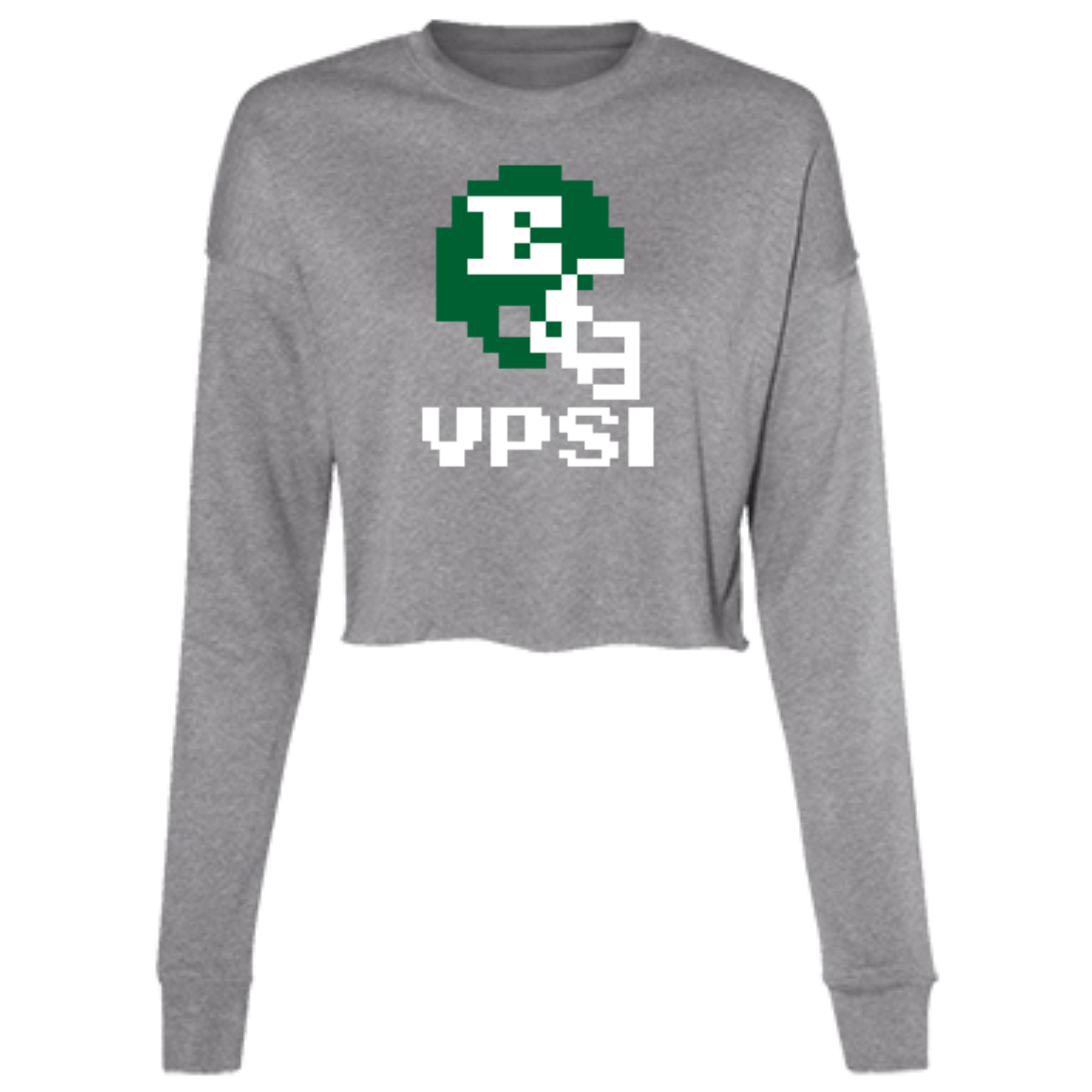 Ypsi Football 8bit - Grey Women's Cropped Crewneck Sweatshirt