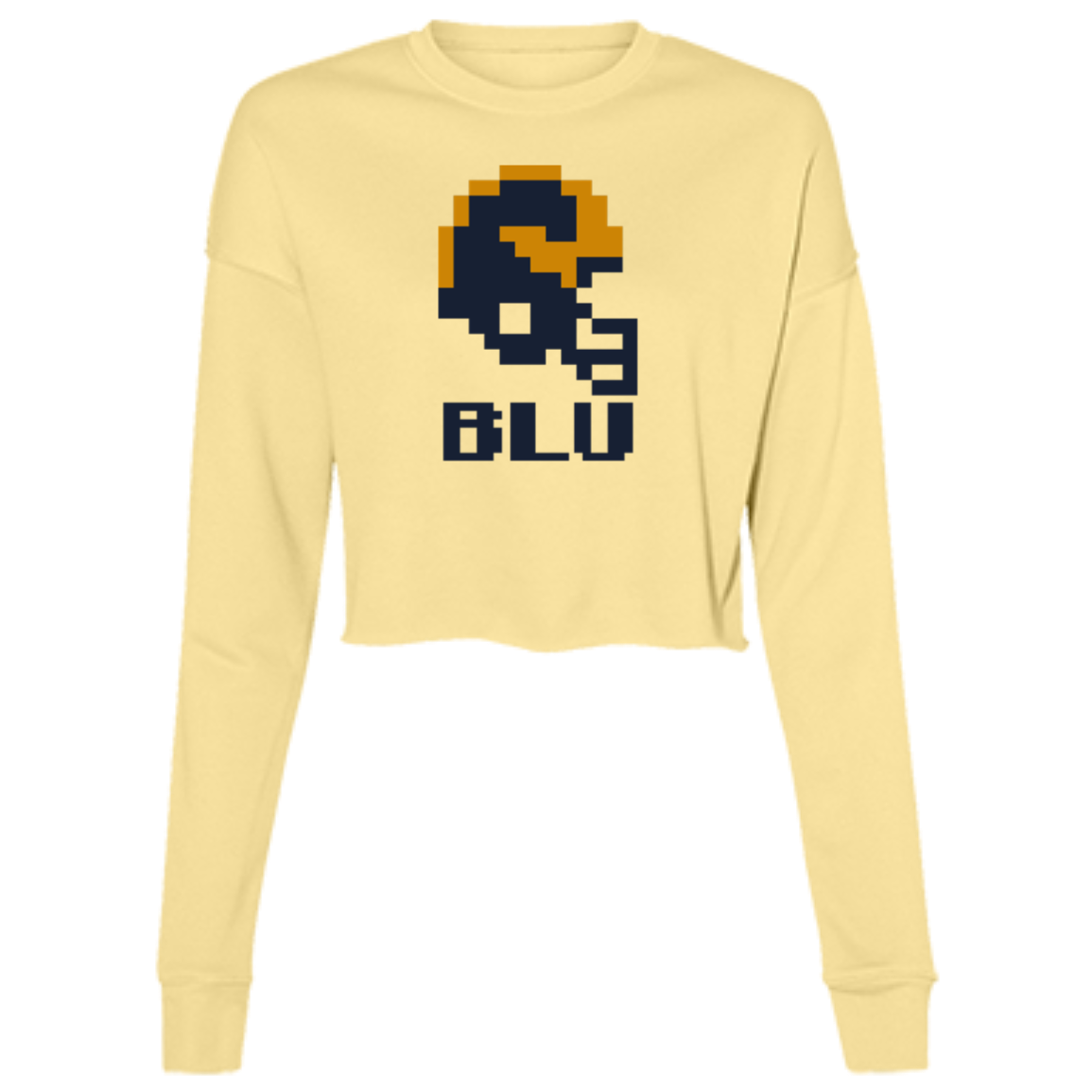 Ann Arbor Football 8bit - Gold Women's Cropped Crewneck Sweatshirt