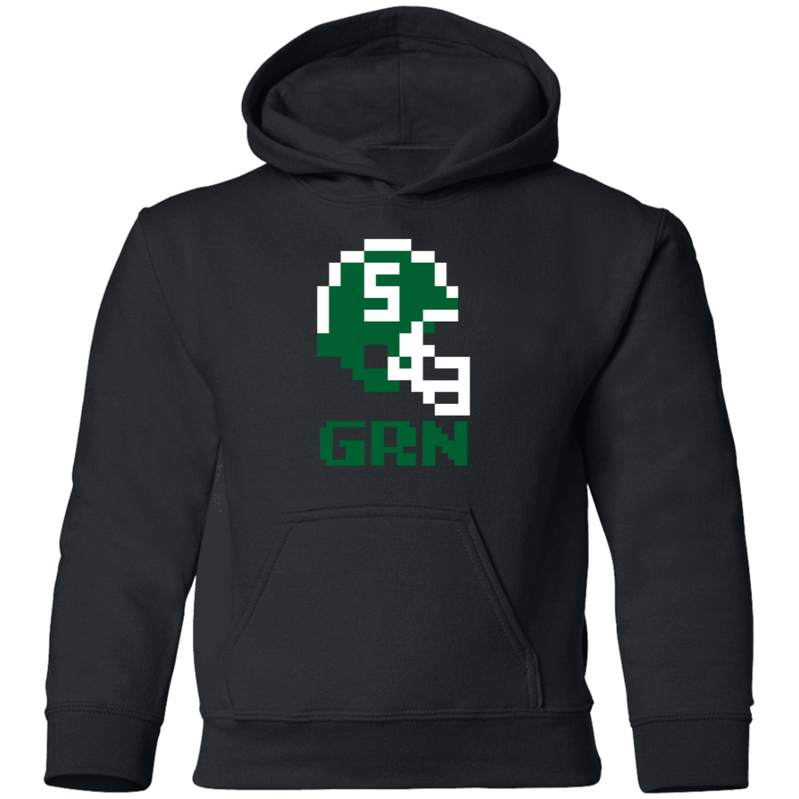 East Lansing Football 8bit - Black Kids Unisex Classic Hoodie