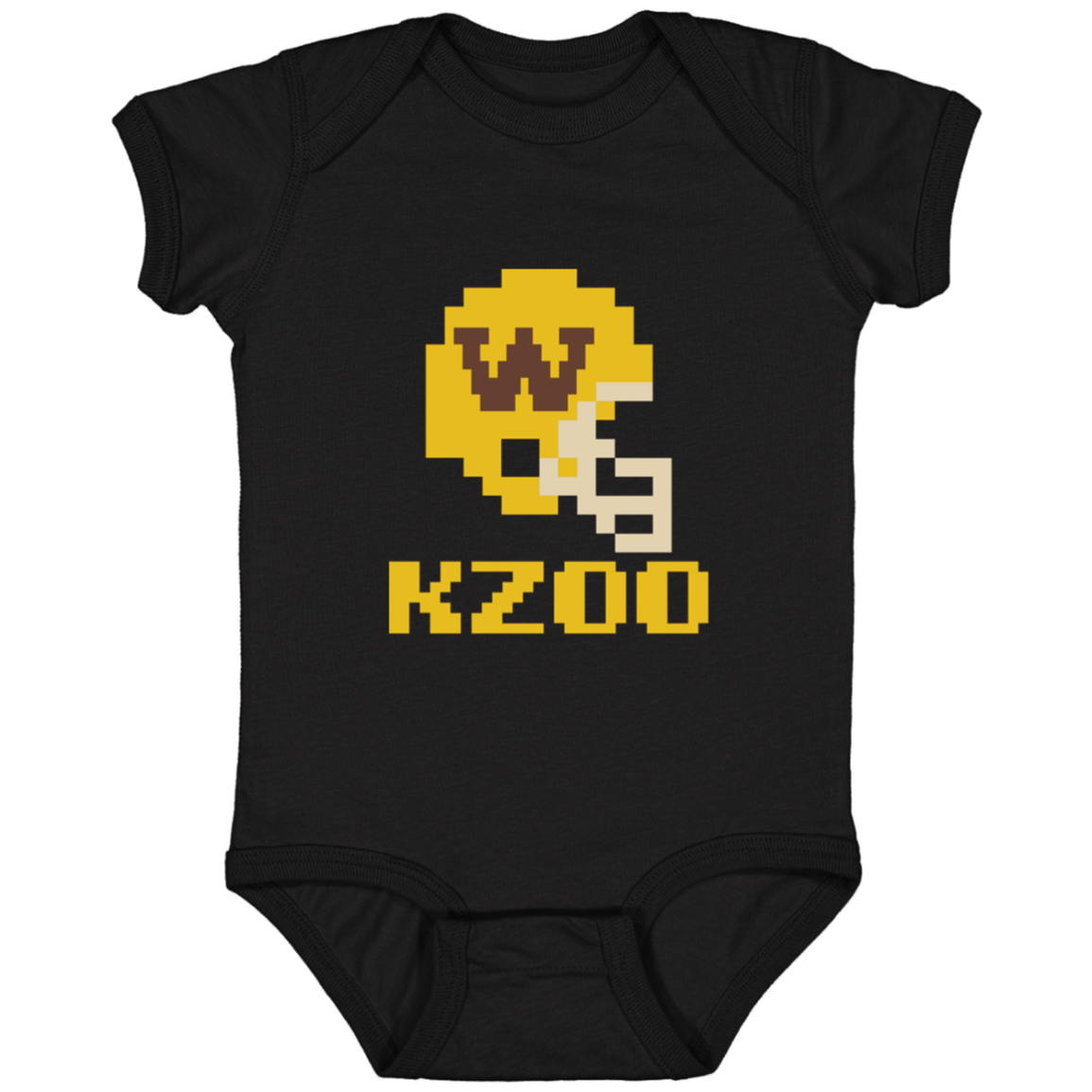 Kzoo Football W 8bit - Black Infant Baby Onsie Bodysuit