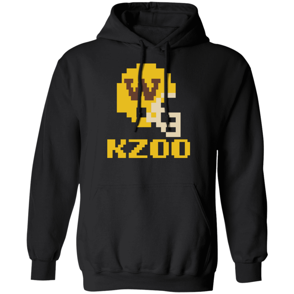 Kzoo Football W 8bit - Black Classic Unisex Hoodie