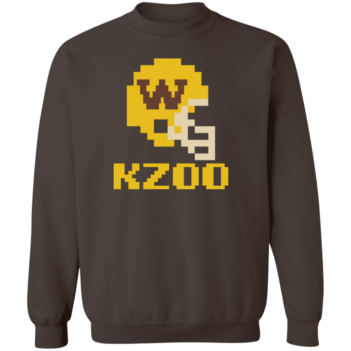 Kzoo Football W 8bit - Brown Classic Crewneck Sweatshirt