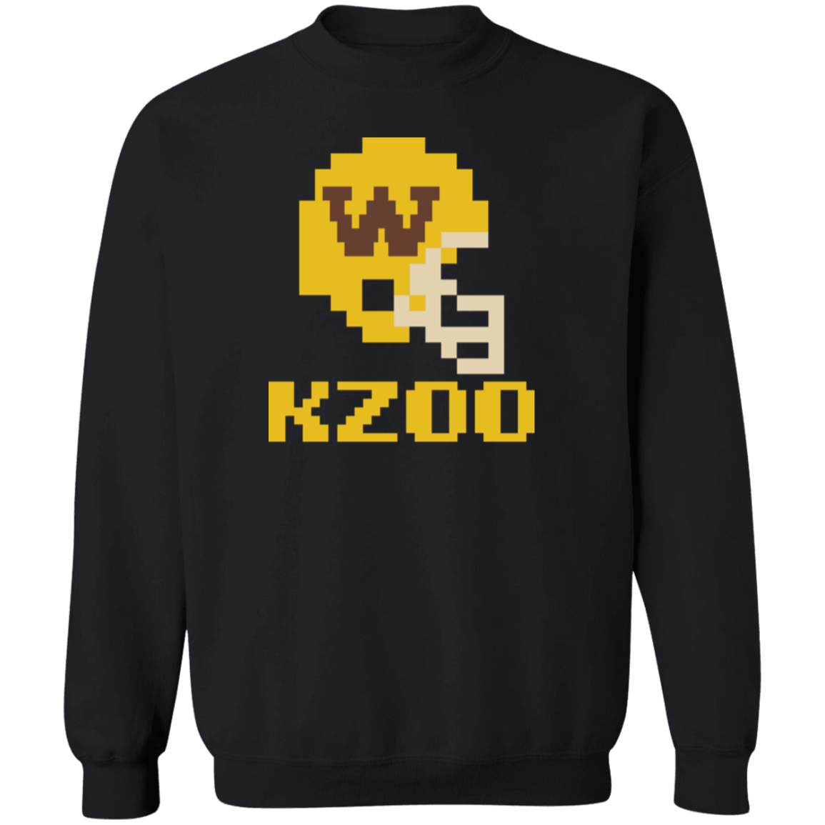 Kzoo Football W 8bit - Black Classic Crewneck Sweatshirt