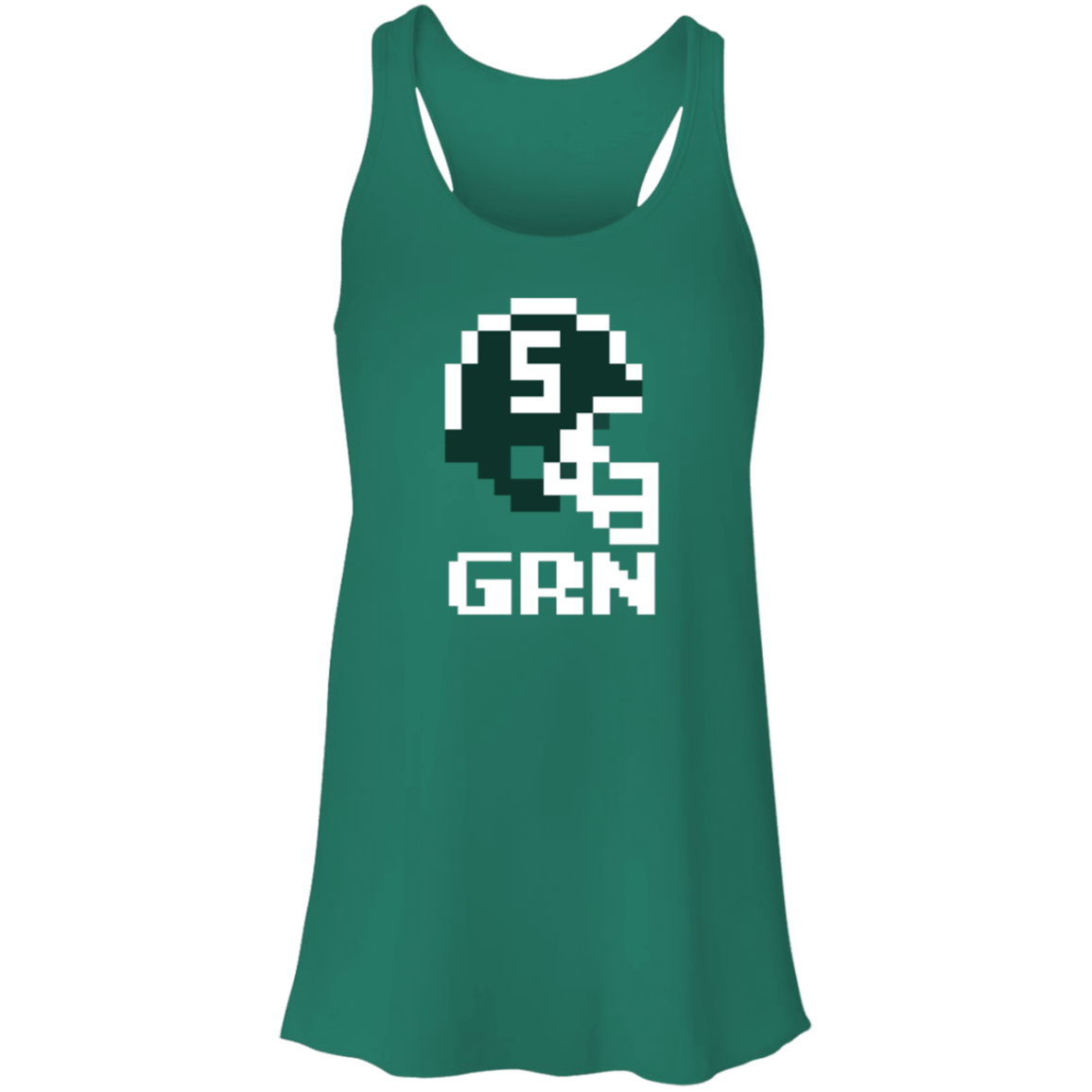 East Lansing Football 8bit - Green Flowy Racerback Tank