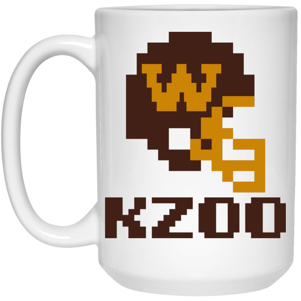 Kzoo Football W 8bit - Gold 15oz Mug