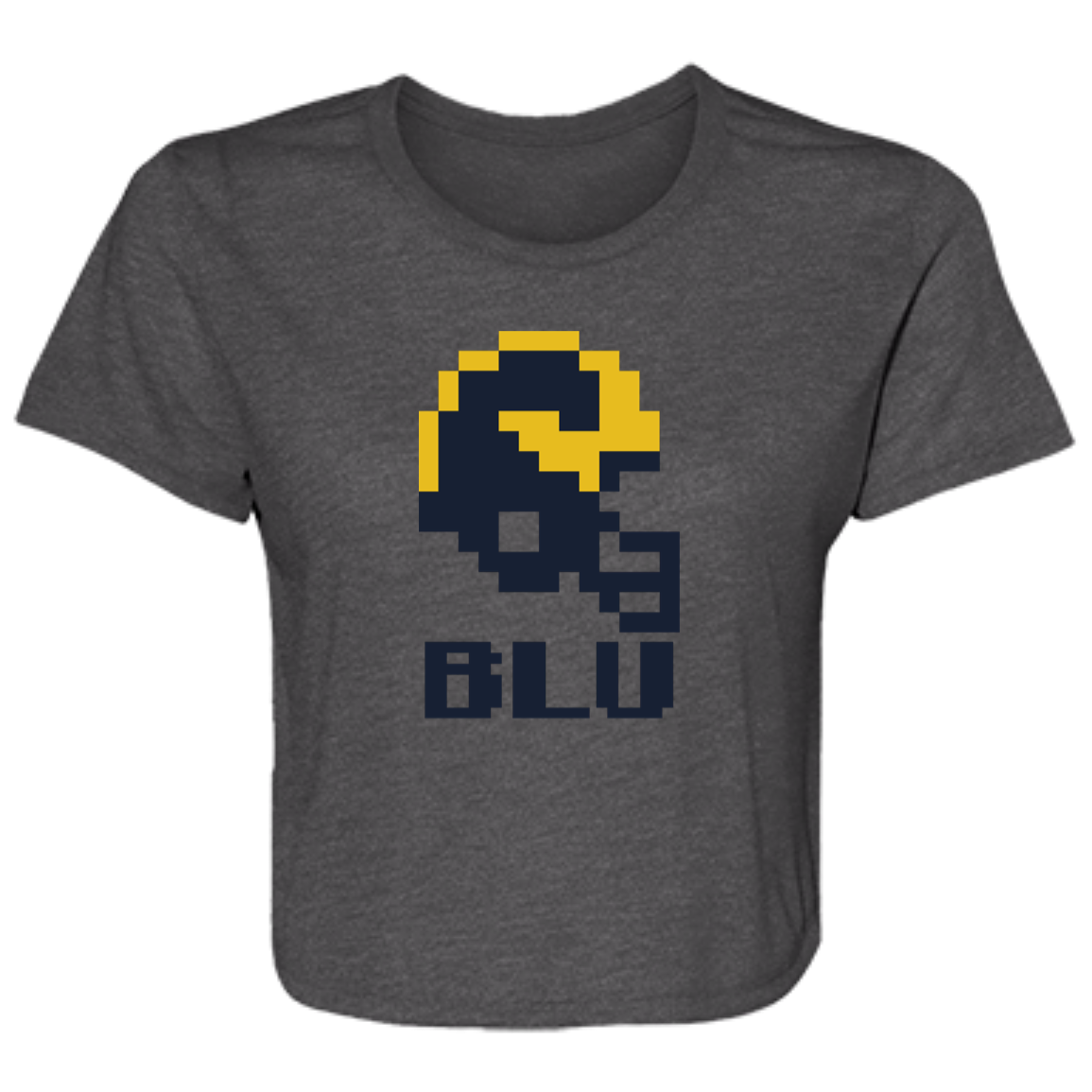 Ann Arbor Football 8bit - Grey Flowy Cropped Tee