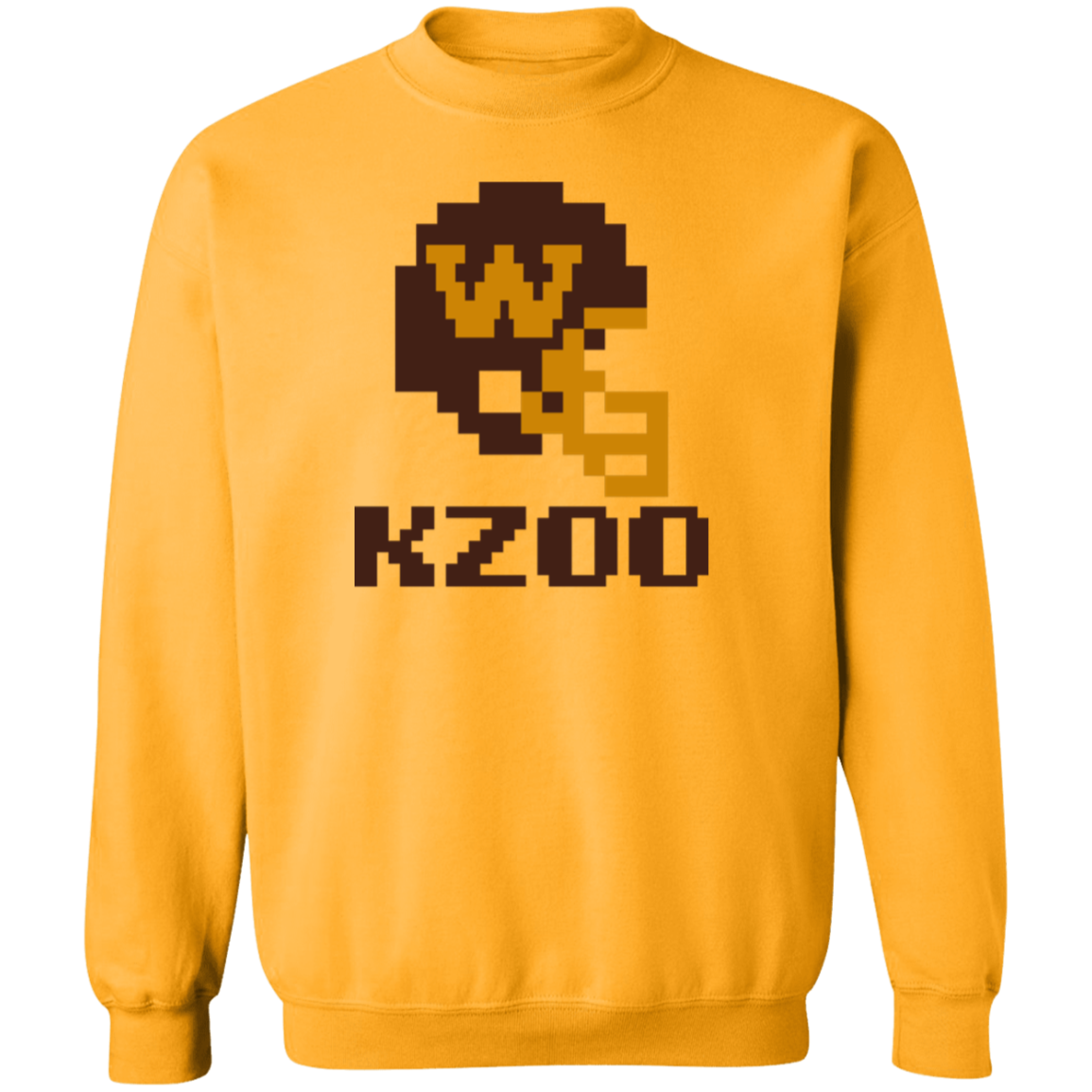 Kzoo Football W 8bit - Gold Classic Crewneck Sweatshirt