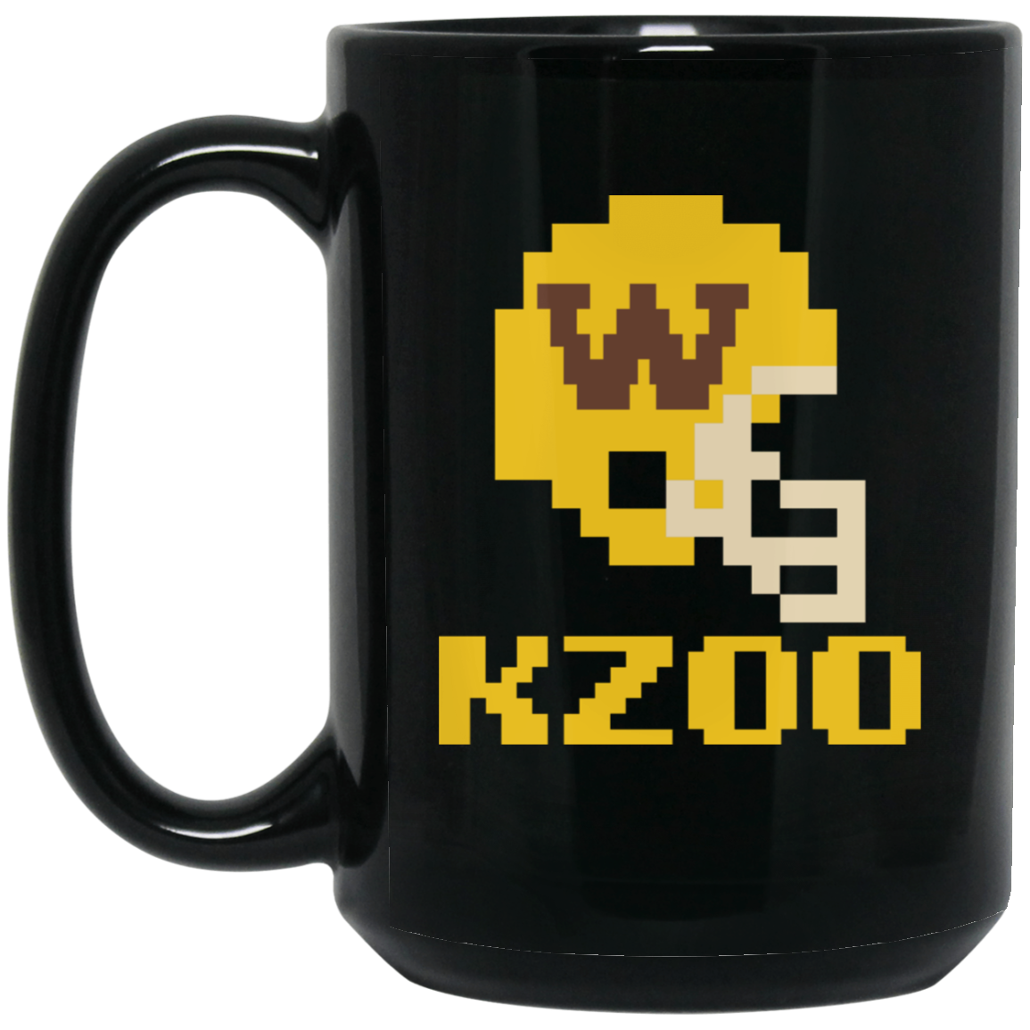 Kzoo Football W 8bit - Black 15oz Mug