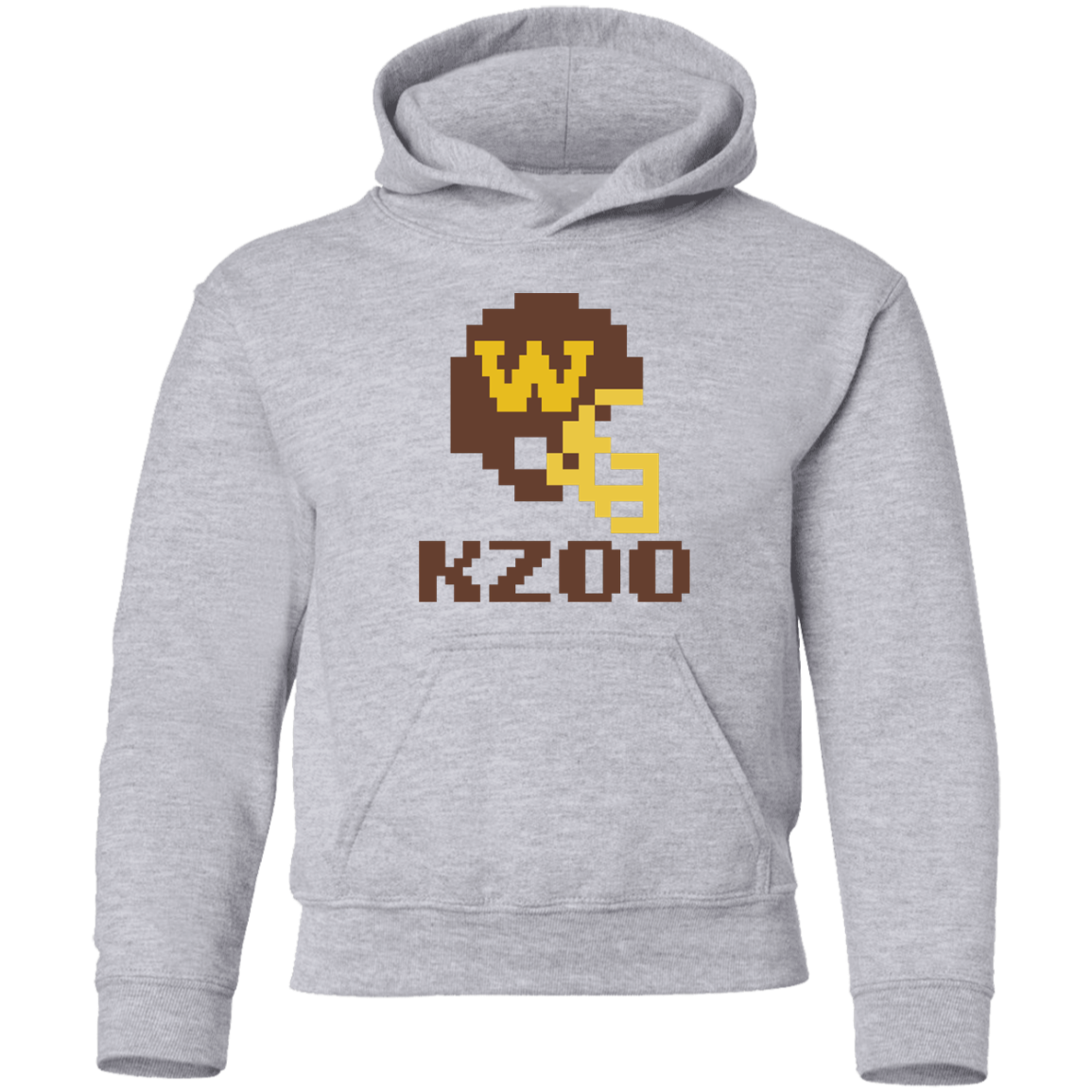 Kzoo Football W 8bit - Grey Kids Unisex Classic Hoodie