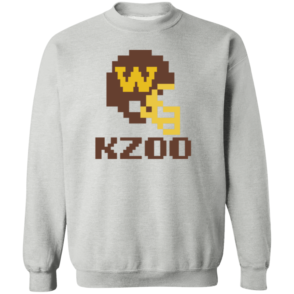 Kzoo Football W 8bit - Grey Classic Crewneck Sweatshirt