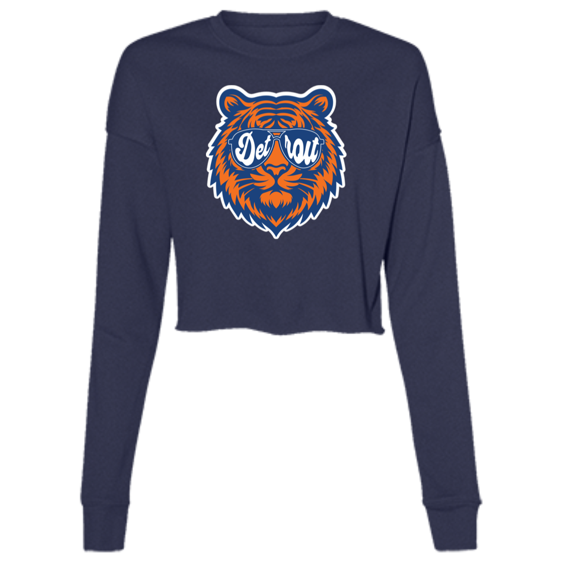 Tiger Detroit Sunglasses Women's Cropped Crewneck Sweatshirt